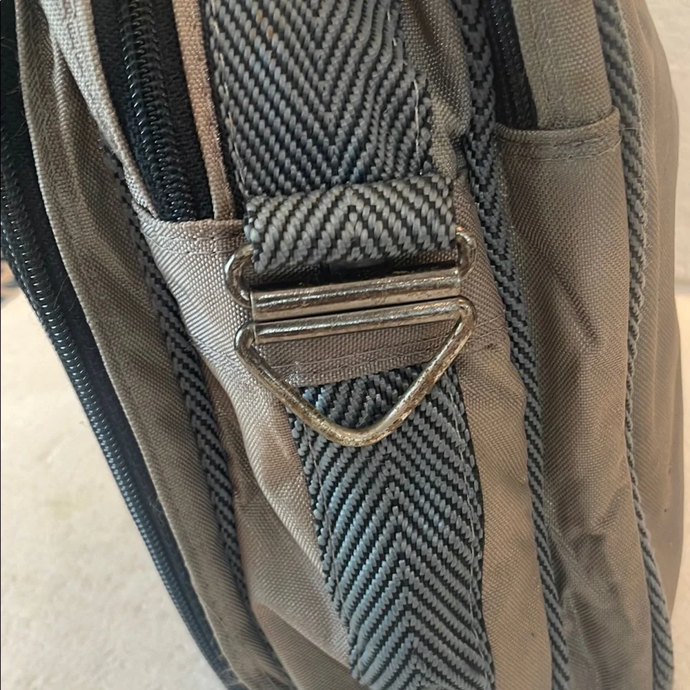Vintage 90s Bentley Travel Bag soft sided nylon canvas gray